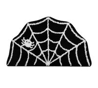 Bath Mat Halloween Decor Spider Web Gothic Tapis Non Glissant Cartoon Blanc Half Circles Bath Salle de Bain Tapis de Douche en Peluche lavables