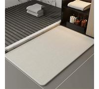 Bath Mat Thin Bathroom Rugs Non Slip Bathroom Mat Quick Dry, Shower Mats Outside Shower, Braided Absorbent Washable Floor Bath Rugs with Rubber Backing for Sink, Home Decor (White, 120x180cm)