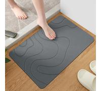 Bath Mat,Water Absorbing Rug Outside Shower,Non-Slip Super Absorbent Diatom Stone Shower Mat, Suitable for Bathroom Floor/Kitchen countertop, Quick Drying and Easy to Clean (Dark Gray, 80 * 120cm)