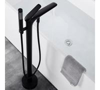 Bath Mixer Tap for Free Standing Bath Single Hole 2 Mode Free Floor Standing Bath Taps with 59'' Shower Hose,Black