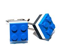 Bath RUFC Boutons de manchette en forme de briques Lego - Couleurs du club de rugby, Argent, Sans pierre