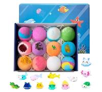 Bath Salt Balls with Toys Inside Fragrant Rich Bubbles Refreshing Tub Bathing Kit - Fizzy Bombs for Boys Girls Preschoolers Kindergarten Home Travel Bathroom Preschool Premium Gift Set