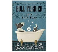 Bath Soap Company Poster en métal Bull Terrier 20,3 x 30,5 cm