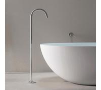 Bath Tap Floor Standing Bath Taps Hot and Cold Brass Single Handle Wall Faucet Concealed Free Standing Bath Tap for Bathroom Silver