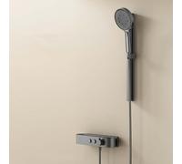 Bath Tap Wall Murd Gris Bath Bather Taps Waterfall avec pomme de douche à main, Tapis de douche avec kit de rail de douche à colonne montante rigide (blanc) Beauty Comes