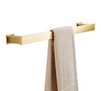 Bath Towel Bar Rail Aluminium Bathroom Towel Holder Shower Towel Rod Single Towel Hanger Bar Clothing Towel Rack for Wall Brushed Gold (Color : OneColor, Size : 60cm) (OneColor 80cm)