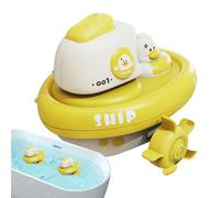 Bath Toy Boats, Bathtub Crank Toy, 4.29x4.13 inches Adorable Interactive Abs Floating Boat, Water Play Game for Kids Girls Boys, Home Shower, Beach, Pool Fun, Blue