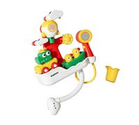 Bath Toys - Interactive Bathing Shower Head, Water Spray Station with Gentle Flow Stream, Floating Sensory Play, Suction Mount Fountain, Safe Electric Pump for Kids Boys Girls