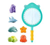 Bath Toys Set, Water Animal Figures, 11.02x0.98in Interactive Catching Game, Floating Fishing Net Kit, Toddler Activity Pack for Boys, Girls, Kids, Fun, Bathing Time