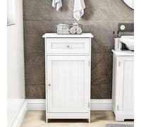 Bath Vida Armoire de salle de bain autoportante 1 porte 1 tiroir Blanc FSC 100 % H 77 x l 43 x P 34 cm