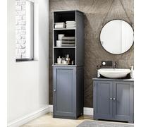 Bath Vida Armoire haute 1 porte et 2 étagères, gris (FSC 100 %) (gris)