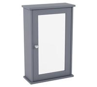 Bath Vida Armoire murale 1 porte avec miroir, gris, FSC 100%, H 53 x l 34 x P 15 cm
