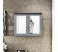 Bath Vida Armoire murale 2 portes avec miroir (FSC 100 %) (gris)