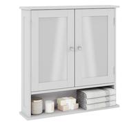 Bath Vida Armoire Murale Salle de Bain - Armoire de Rangement Blanche avec Miroir et Étagères Réglables, Design Gain de Place - H 58 x L 56 x P 13 cm