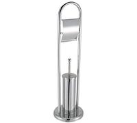 Bath Vida Base Ronde pour Salle de Bain Porte-Papier et Brosse à Toilettes, métal/Acier Inoxydable