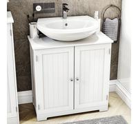Bath Vida Meuble sous évier 2 portes Gris FSC 100 % Blanc