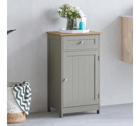 Bath Vida Priano Armoire de salle de bain à 1 porte et 1 tiroir Gris, Bois d'ingénierie, Grey Bathroom 1 Door 1 Drawer Cabinet