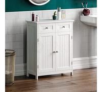 Bath Vida Priano Armoire de Salle de Bain à 2 tiroirs et 2 Portes Blanc