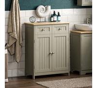 Bath Vida Priano Armoire de salle de bain à 2 tiroirs et 2 portes Gris, Bois d'ingénierie, Grey 2 Drawer 2 Door Bathroom Cabinet