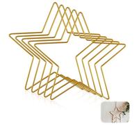 Batheidon Lot de 5 étoiles décoratives en métal 20cm, étoile décoration Attrape-rêves, Anneau métal étoile, Idéal pour Projets DIY, Mariages, Attrape-Rêves, Décoration de Fête - Couleur Or, Ø200 mm