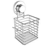 Toothbrush Holder Suction Cup Wall Mounted Toothpaste and Toothbrushes Holder with Powerful Vacuum Or Adhesive System Rustproof Stainless Steel Organizer Electric Toothbrush (Silver)