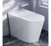 BATHKITY - Toilettes intelligentes monobloc pour salle de bain, toilettes électriques modernes sans réservoir avec chasse automatique, siège chauffant, veilleuse, décharge complète 1,32 GPF/milieu