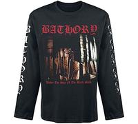 Bathory Under The Sign Homme T-Shirt Manches Longues Noir M, 100% Coton, Regular/Coupe Standard
