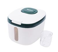 Bathrena Distributeur de riz 5 kg | Collection seau de riz Boîte à riz cylindre d'insectes preuve d'humidité étanche pour nourriture sèche avec couvercle (vert)
