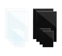 BATHRINS Lot de 8 plaques en verre acrylique transparent et noir de 1 mm - 20 x 30 cm - Plaque en plastique pour cadre photo, fenêtre, exposition de projet, peinture