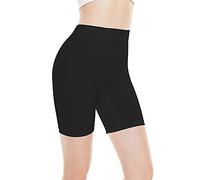 BATHRINS Short sous Robe Femme Culotte Taille Haute de Legging SéCurité sans Couture Panty Invisible Elastique Eté Anti Frottement Pantalons Sport(Noir,L)
