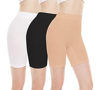 BATHRINS Short sous Robe Femme Culotte Taille Haute de Legging SéCurité sans Couture Panty Invisible Elastique Eté Anti Frottement Pantalons Sport(3PCS,M)