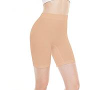 BATHRINS Short sous Robe Femme Culotte Taille Haute de Legging SéCurité sans Couture Panty Invisible Elastique Eté Anti Frottement Pantalons Sport(Beige,M)