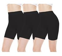 BATHRINS Short sous Robe Femme Culotte Taille Haute de Legging SéCurité sans Couture Panty Invisible Elastique Eté Anti Frottement Pantalons Sport(Noir#3,XL)