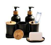Bathroom Accessory Set, Liquid Bottles, Cotton Swab Jars, Soap Dish