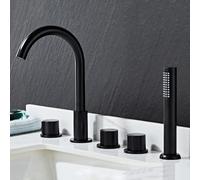 Bathroom Basin Mixer Tap à 5 trous Tap de bain Set Chrome Bath Baign Batch Tap avec douche 360 Tap pivotant Tête de salle de bain Mixer Savel Tap Double Lever-B-B LWX