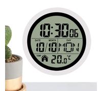Bathroom Battery Operated - Digital Wall Clock for Suction Cup Mount, Temperature with Date, Display Shower, for Home, Office, Kitchen, Spa, Dorm, Apartment, Pool, and Room Decor 5.71 Inches