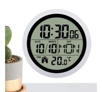 Bathroom Battery Operated - Digital Wall Clock for Suction Cup Mount, Temperature with Date, Display Shower, for Home, Office, Kitchen, Spa, Dorm, Apartment, Pool, and Room Decor 5.71 Inches