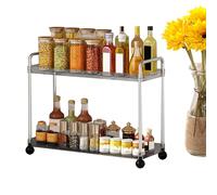 Bathroom Counter Organizer - 2 Tier Oil Bottle Stand for Makeup Station, Desk, Dorm, Closet, Vanity, Coffee Bar, Pantry, Kitchen with Space Saving Storage, Multifunction Rack, Metal Frame Design