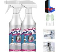 Bathroom Descaler Foam Cleaner, Bathroom Descaler Foam Cleaner Spray, Stubborn Stains Cleaners, All Purpose Rinse Cleaning Foams for Bathrooms Bathtub Toilet Shower Sink Glass (2pcs)
