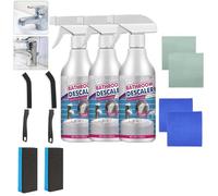Bathroom Descaler Foam Cleaner,Stubborn stain cleaning spray,Bathroom Descaler Foam,All Purpose Rinse Cleaning Foams for Bathtub,Toilet, Glass, Faucet (3)
