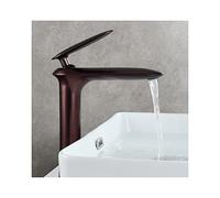 Bathroom Faucet Brass Bathroom Sink Faucet Modern Single Handle Basin Mixer Tap Aerator Lavatory Faucet Double Control of Hot and Cold Water Bathroom Sink Faucet,Brown Patina is hi