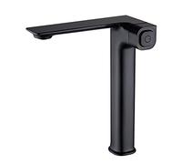 Bathroom Faucet, Temperature Memory Sink Faucet with Push Button Switch, Single Handle Hot and Cold Basin Mixer Tap, Solid Brass Creative Lavatory Vanity Faucet,Silver,Short (Gray Short)