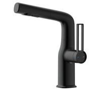 Bathroom Faucet with Pull Out Sprayer, 360° Swivel Lift Basin Faucet, Brass 2 Function Vanity Sink Single Handle Mixer Taps Hot and Cold Water,Chrome (Brushed Gold)