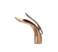 Bathroom Faucets Stainless Steel Basin Faucet Tall And Short Deck Mounted Bathroom Sink Mixer Tap Hot And Cold Water(Rose gold)