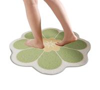 Bathroom Floor Mat - Quick Drying Flower Bath Rug, Cushioned Cotton Chenille, Absorbent Microfiber Bloom Shape, Machine Washable Non Slip Backing | Place for Doorway Corridor Entrance Shower Z