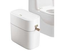 Bathroom Garbage Can With Lid | 11.02x5.91x*11.42 Inches Lidded Trash Can Bathroom - 8L Odor Proof Dustbin Slim For Narrow Spaces Kitchen Toilet Indoor RV Under Cabinet Outside Home Dorm Laundry