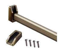 Bathroom/Laundry Room/Wardrobe Clothes Rod for Wall,1.9 1.8 1.7 1.6 1.5 1.3 1.2 1.0 M Closet Hanging Bar with Support, Includes End Caps and Screws(Champagne,62in/156cm)