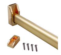 Bathroom/Laundry Room/Wardrobe Clothes Rod for Wall,1.9 1.8 1.7 1.6 1.5 1.3 1.2 1.0 M Closet Hanging Bar with Support, Includes End Caps and Screws(Gold,64in/161cm)