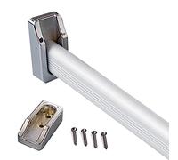 Bathroom/Laundry Room/Wardrobe Clothes Rod for Wall,1.9 1.8 1.7 1.6 1.5 1.3 1.2 1.0 M Closet Hanging Bar with Support, Includes End Caps and Screws(Silver,56in/141cm)