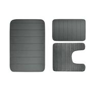 Bathroom Mat Bath Mats Sets Non Slip Grey Memory Foam Bathroom Soft Rugs Water Absorption Dry Fast Mat Machine Washable for Home Floor pour Douche(Dark Gray)